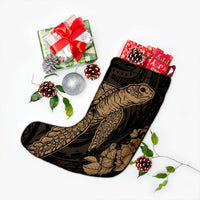 Hawaiian Hibiscus Memory Turtle Polynesian Christmas Stocking Gold - AH - Polynesian Pride