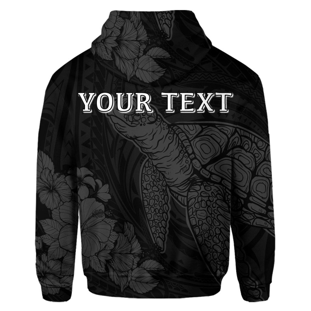 Custom Hawaiian Hibiscus Memory Turtle Polynesian Hoodie Gray - Polynesian Pride