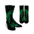 Hawaiian Hibiscus Memory Turtle Polynesian Crew Socks Green - AH Crew Socks White - Polynesian Pride