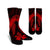 Hawaiian Hibiscus Memory Turtle Polynesian Crew Socks Red - AH Crew Socks White - Polynesian Pride