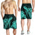 Hawaiian Hibiscus Memory Turtle Polynesian Men's Shorts Turquoise - AH - Polynesian Pride