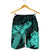 Hawaiian Hibiscus Memory Turtle Polynesian Men's Shorts Turquoise - AH - Polynesian Pride