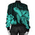 Hawaiian Hibiscus Memory Turtle Polynesian Bomber Jacket Turquoise - AH - Polynesian Pride