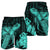 Hawaiian Hibiscus Memory Turtle Polynesian Men's Shorts Turquoise - AH - Polynesian Pride