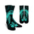 Hawaiian Hibiscus Memory Turtle Polynesian Crew Socks Turquoise - AH Crew Socks White - Polynesian Pride