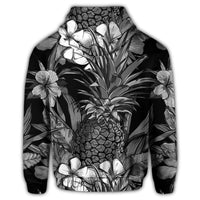 Hawaiian Hibiscus Plumeria and Pineapple Polynesian Zip Hoodie - Polynesian Pride