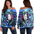 Hawaiian Hibiscus Plumeria Hula Girl Polynesian Women's Off Shoulder Sweater - AH Black - Polynesian Pride