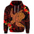 Custom Hawaiian Hibiscus Plumeria Red Big Turtle Polynesian Hoodie - Polynesian Pride