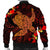 Hawaiian Hibiscus Plumeria Red Big Turtle Polynesian Bomber Jacket - AH - Polynesian Pride