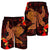 Hawaiian Hibiscus Plumeria Red Big Turtle Polynesian Men's Shorts - AH - Polynesian Pride