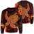 Hawaiian Hibiscus Plumeria Red Big Turtle Polynesian Sweatshirt - AH Unisex Black - Polynesian Pride