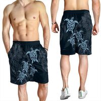 Hawaiian Hibiscus Plumeria Sea Turtle Polynesian Men's Shorts - AH - Polynesian Pride