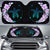 Hawaiian Hibiscus Plumeria Turtle Colorful Flower Hawaii Car Sun Shade Auto Sun Shade Universal Fit Black - Polynesian Pride