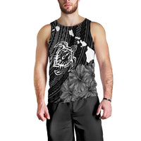 Hawaiian Hibiscus Sea Turtle Swim Polynesian Tank Top - AH Black - Polynesian Pride