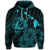 Hawaiian Hibiscus Sea Turtle Swim Polynesian Hoodie Blue - Polynesian Pride