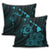 Hawaiian Hibiscus Sea Turtle Swim Polynesian Pillow Covers - Blue - AH - Polynesian Pride