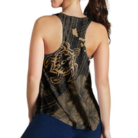 Hawaiian Hibiscus Sea Turtle Swim Polynesian Racerback Tank - Gold - AH - Polynesian Pride