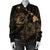 Hawaiian Hibiscus Sea Turtle Swim Polynesian Bomber Jacket - Gold - AH - Polynesian Pride