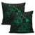 Hawaiian Hibiscus Sea Turtle Swim Polynesian Pillow Covers - Green - AH - Polynesian Pride