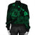 Hawaiian Hibiscus Sea Turtle Swim Polynesian Bomber Jacket - Green - AH - Polynesian Pride