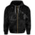 Hawaiian Hibiscus Sea Turtle Swim Polynesian Zip Hoodie Grey - Polynesian Pride