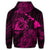 Hawaiian Hibiscus Sea Turtle Swim Polynesian Zip Hoodie Pink - Polynesian Pride