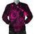 Hawaiian Hibiscus Sea Turtle Swim Polynesian Bomber Jacket - Pink - AH Black Unisex - Polynesian Pride