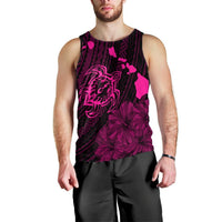 Hawaiian Hibiscus Sea Turtle Swim Polynesian Tank Top - Pink - AH Black - Polynesian Pride