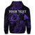 Custom Hawaiian Hibiscus Sea Turtle Swim Polynesian Hoodie Purple - Polynesian Pride