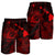 Hawaiian Hibiscus Sea Turtle Swim Polynesian Men's Shorts - Red - AH - Polynesian Pride