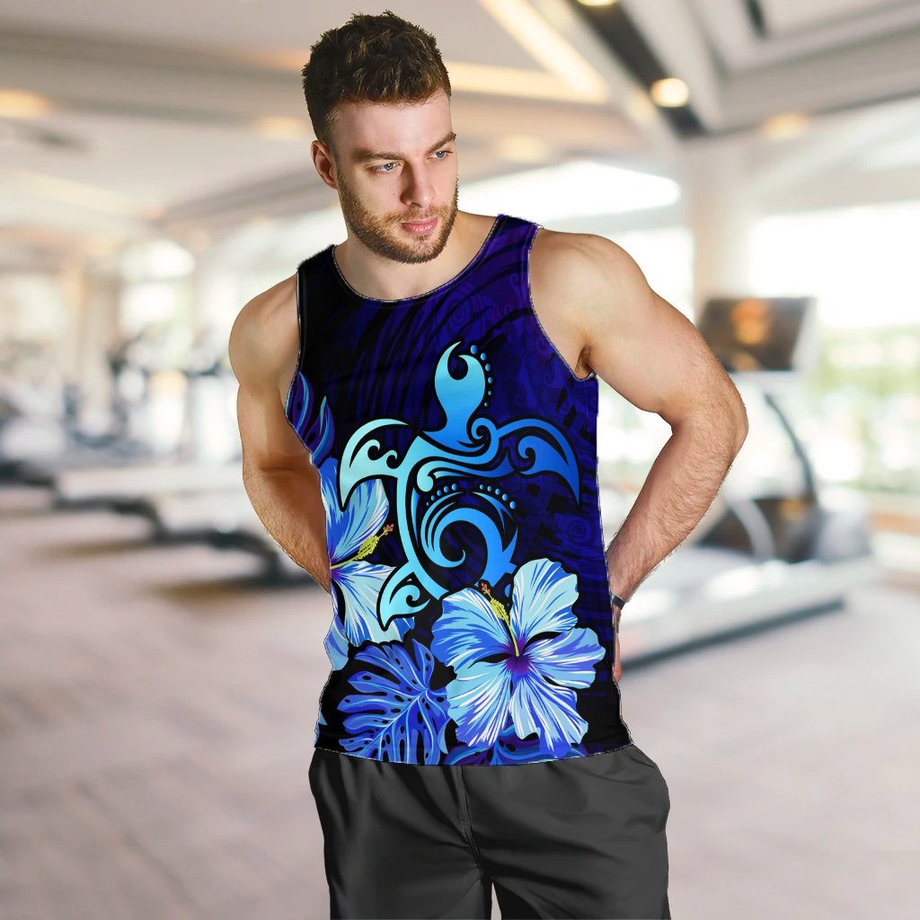 Hawaiian Hibiscus Tropical Deep Ocean Turtle Sea Tank Top - AH - Polynesian Pride