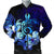 Hawaiian Hibiscus Tropical Deep Ocean Turtle Sea Bomber Jacket - AH Black Unisex - Polynesian Pride