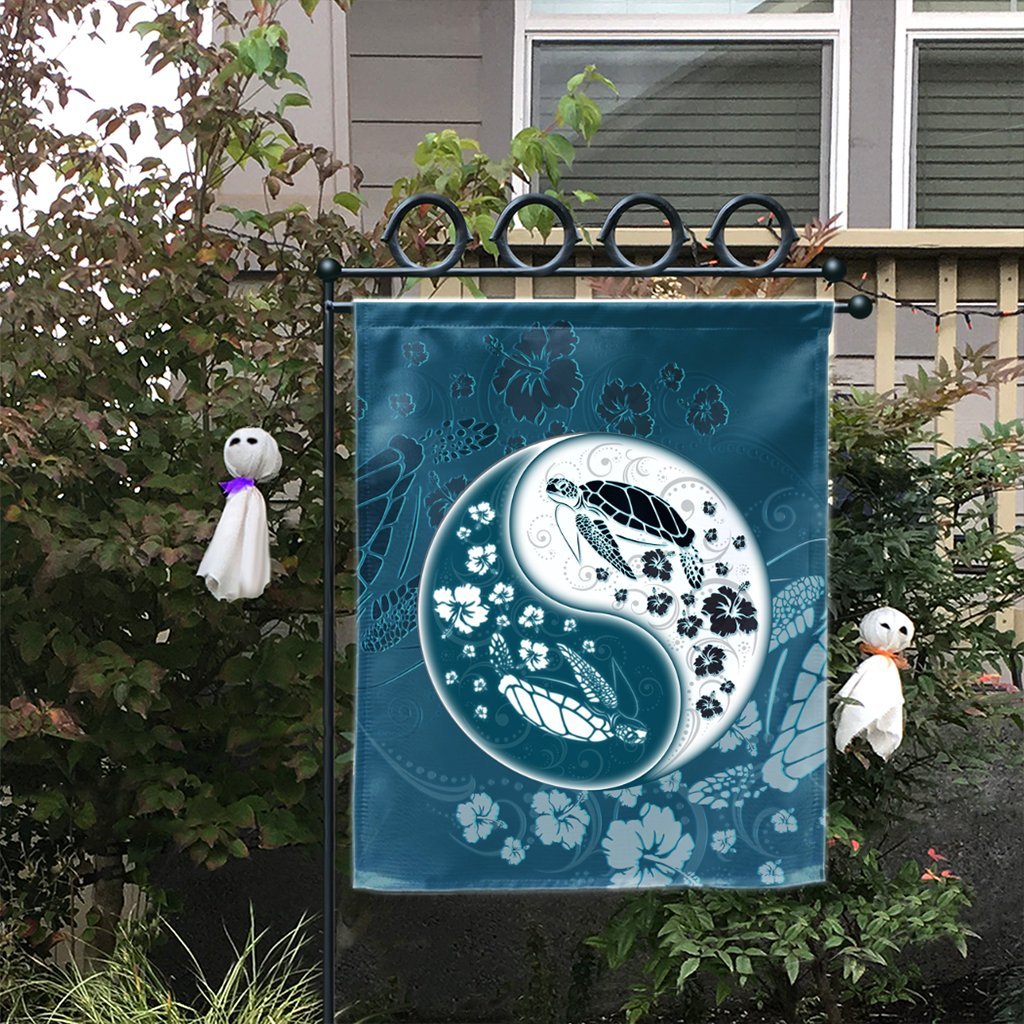 Hawaiian Hibiscus Turtle Polynesian Flag YinYang Style - AH - Polynesian Pride