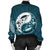 Hawaiian Hibiscus Turtle Polynesian Bomber Jacket YinYang Style - AH - Polynesian Pride