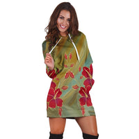 Hawaiian Hibiscus Water Color Hoodie Dress - AH - Polynesian Pride
