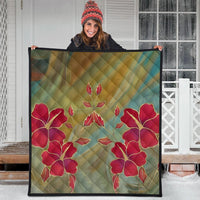 Hawaiian Hibiscus Water Color Premium Quilts - AH - Polynesian Pride