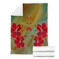 Hawaiian Hibiscus Water Color Premium Blankets - AH - Polynesian Pride