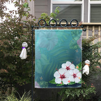 Hawaiian Hibiscus White Flower Gleeful Flag - AH - Polynesian Pride