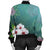 Hawaiian Hibiscus White Flower Gleeful Bomber Jacket - AH - Polynesian Pride