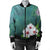 Hawaiian Hibiscus White Flower Gleeful Bomber Jacket - AH - Polynesian Pride