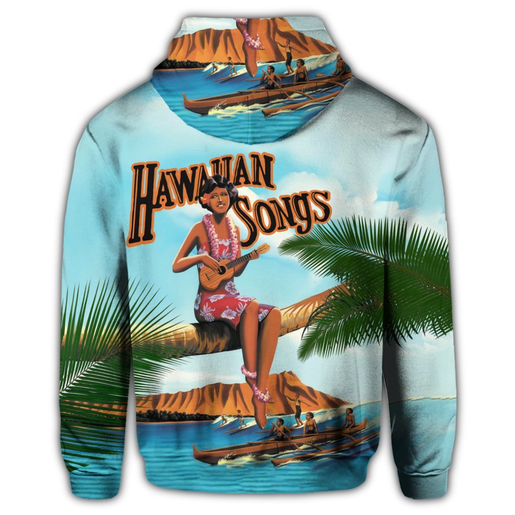 Hawaiian Hula Aboriginal Song Zip Hoodie - Polynesian Pride