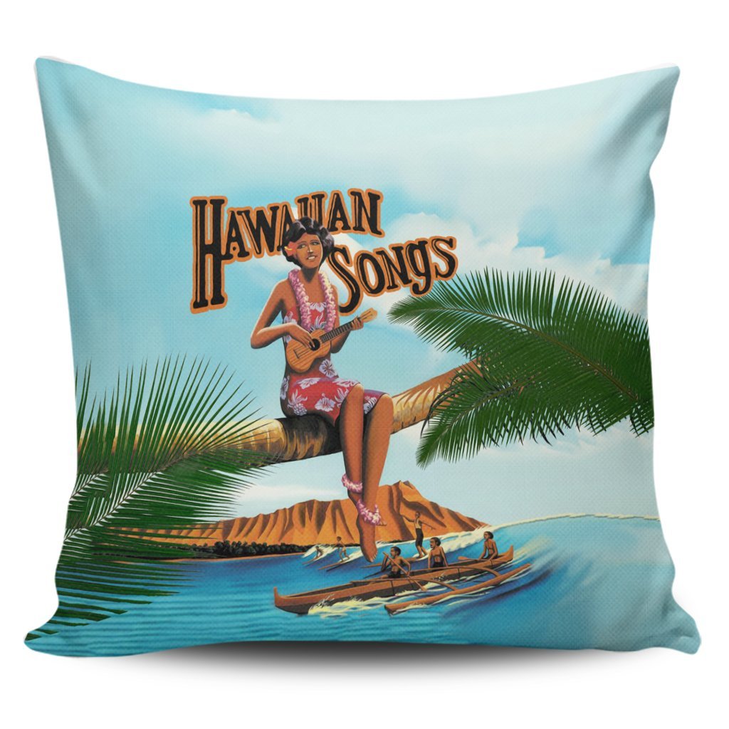 Hawaiian Hula Aboriginal Song Pillow Covers - AH Pillow Covers Black - Polynesian Pride