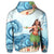 Hawaiian Hula Dance Cartoon Hibiscus Wave Hoodie - Polynesian Pride