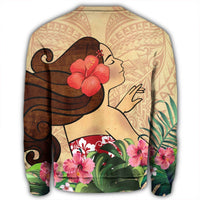 Hawaiian Hula Girl And Hibiscus Polynesian Sweatshirt - AH - Polynesian Pride