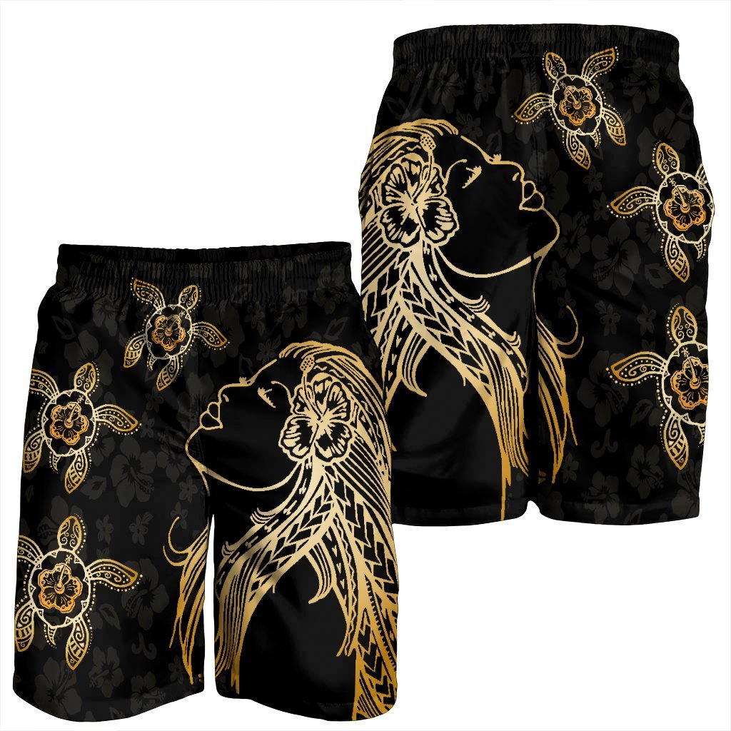 Hawaiian Hula Girl And Turtle Hibiscus Men's Shorts - AH - Polynesian Pride