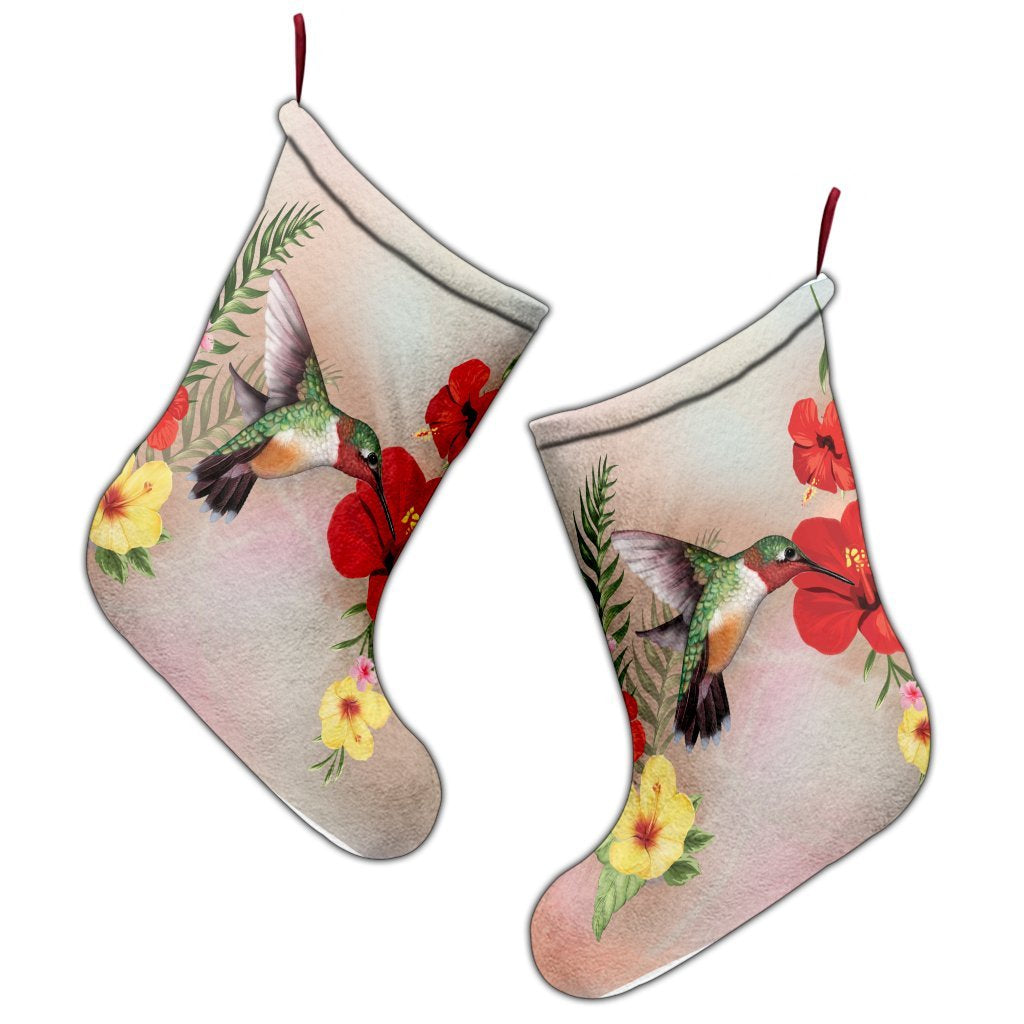 Hawaiian Hummingbirds Hibiscus Polynesian Christmas Stocking - AH - Polynesian Pride