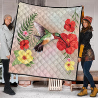 Hawaiian Hummingbirds Hibiscus Polynesian Premium Quilts - AH - Polynesian Pride
