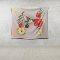 Hawaiian Hummingbirds Hibiscus Polynesian Tapestry - AH - Polynesian Pride