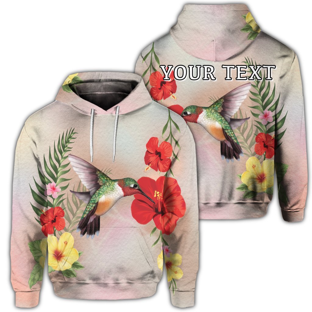 Custom Hawaiian Hummingbirds Hibiscus Polynesian Hoodie Unisex Art - Polynesian Pride