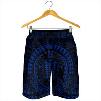 Hawaiian Kakau Honu Arc Polynesian Blue Men's Shorts - AH - Polynesian Pride